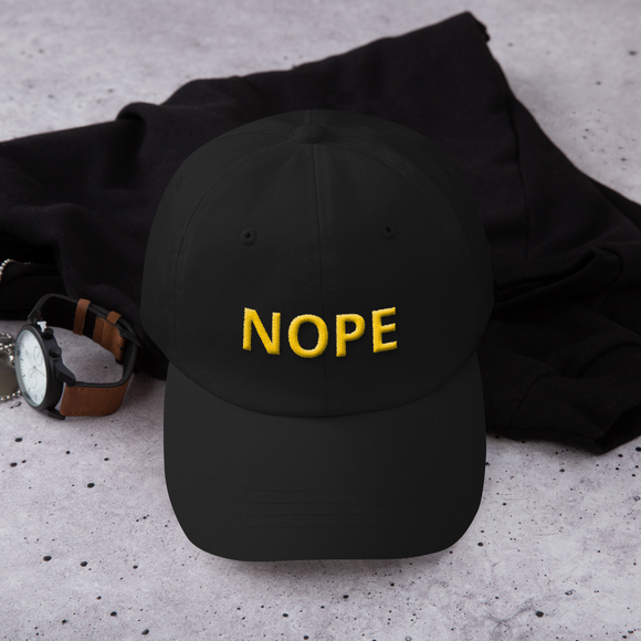 Black/Gold NOPE hat