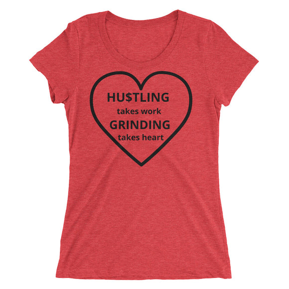 Hustling vs Grinding Ladies' short sleeve t-shirt